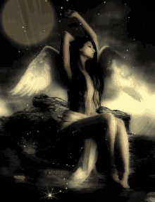 Gif animé gothique ange